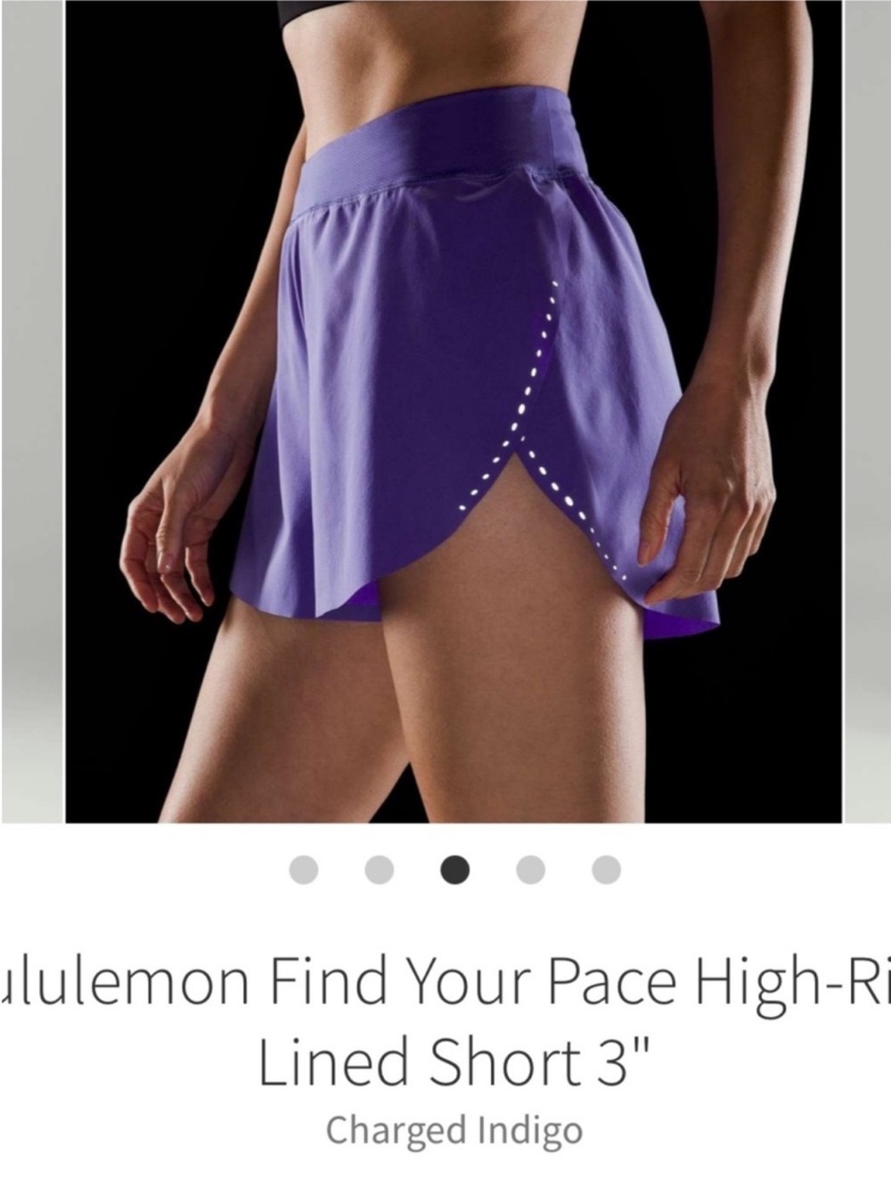 Lululemon Find Your Pace High Rise Lined Shorts 3" Charged Indigo Sz 4